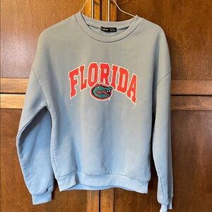 SHEIN Light Blue Florida Sweatshirt